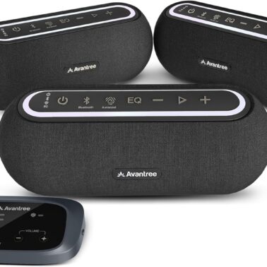 Avantree Harmony A2 – Wireless Auracast Speaker System for Whole-Home Background Audio, Expandable Setup, One-Button Control, Bluetooth/Optical/AUX Input, for Restaurants, Stores & Small Venues